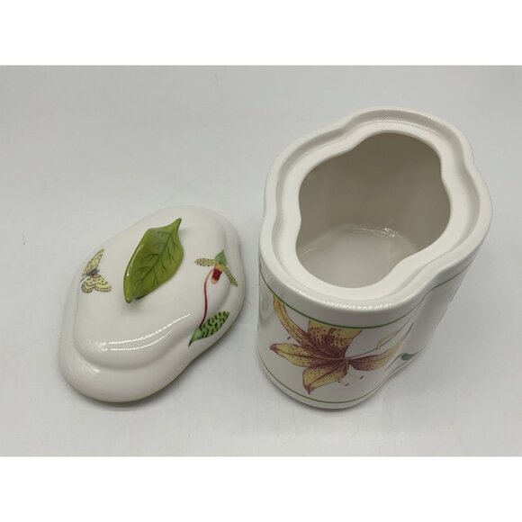 Lynn Chase Fantasia Decorated Covered Vanity Hand Painted Orchids and Butterfly - Picture 10 of 16